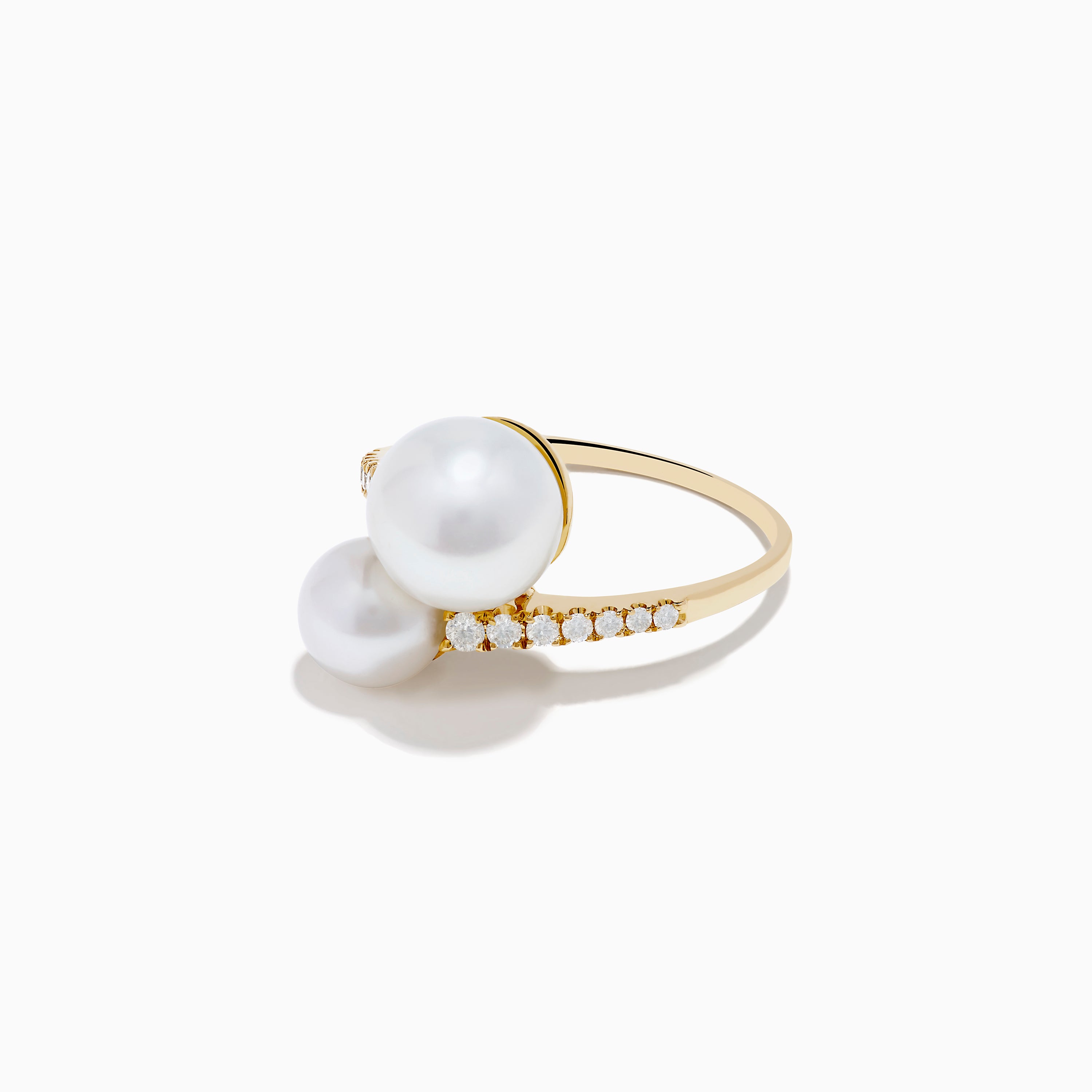 14K Yellow Gold Fresh Water Pearl and Diamond Bypass Ring – effyjewelry.com
