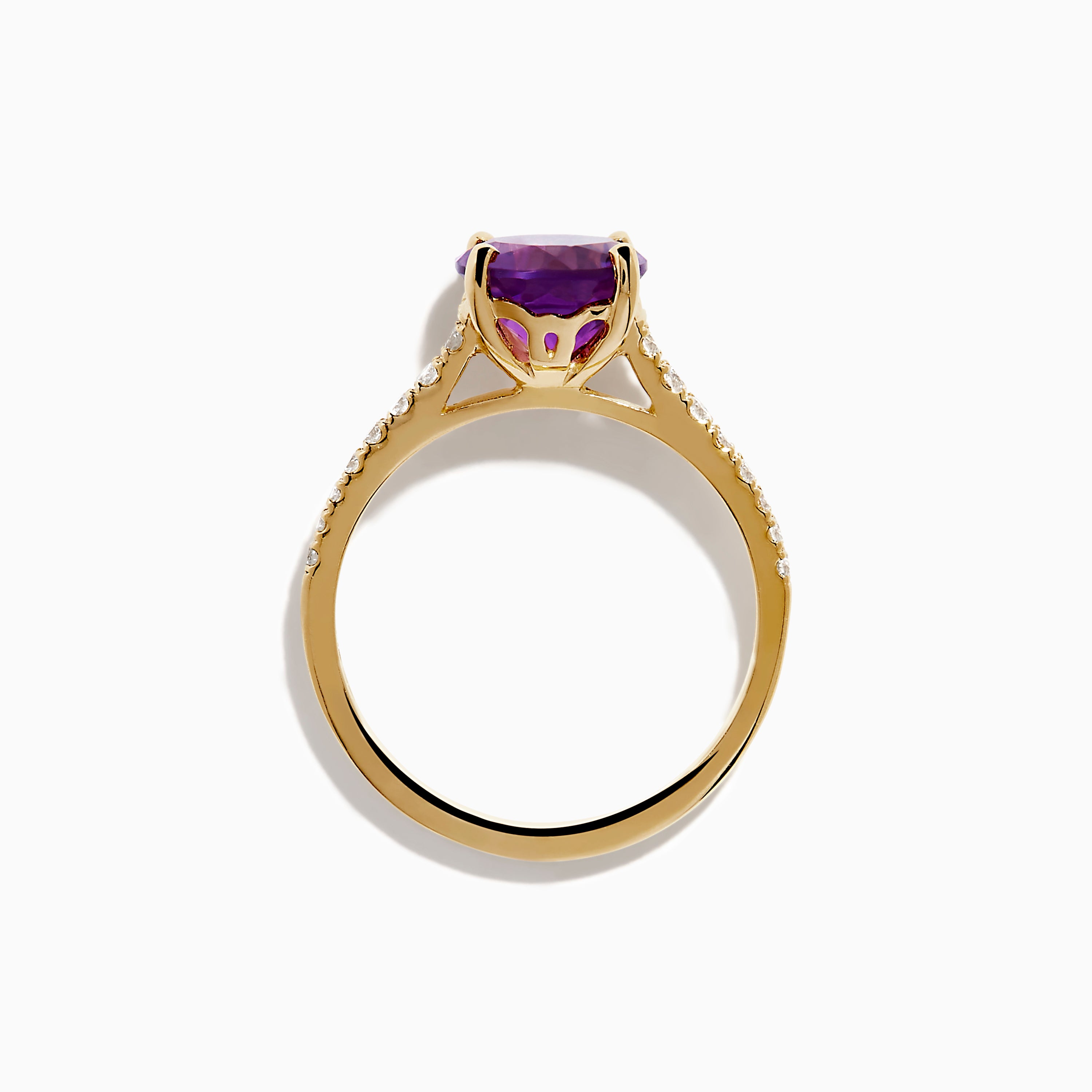 effiyーgoo 14K Yellow Gold Amethyst and Diamond Ring – effyjewelry.com