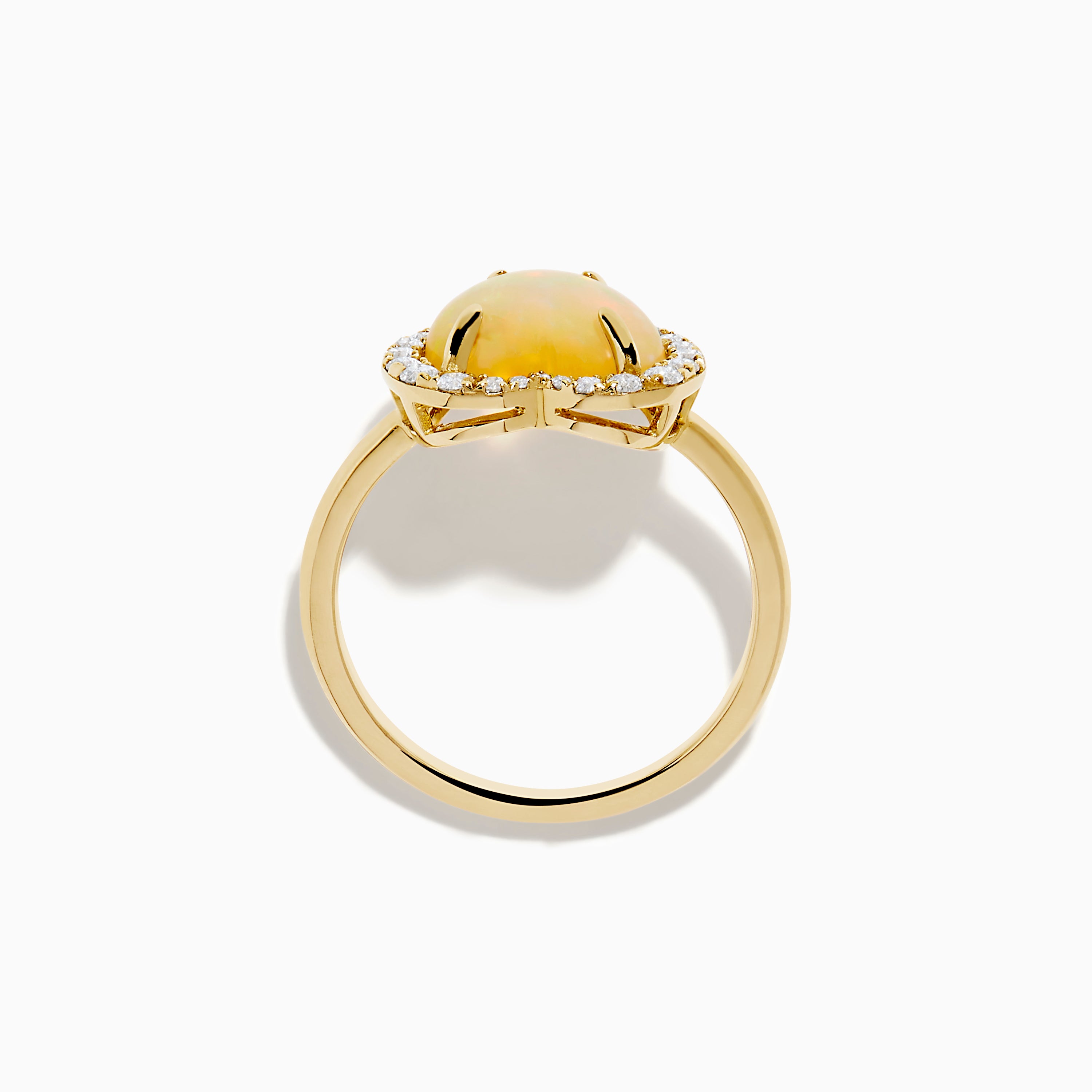 Aurora 14K Yellow Gold Opal and Diamond Heart Halo Ring – effyjewelry.com