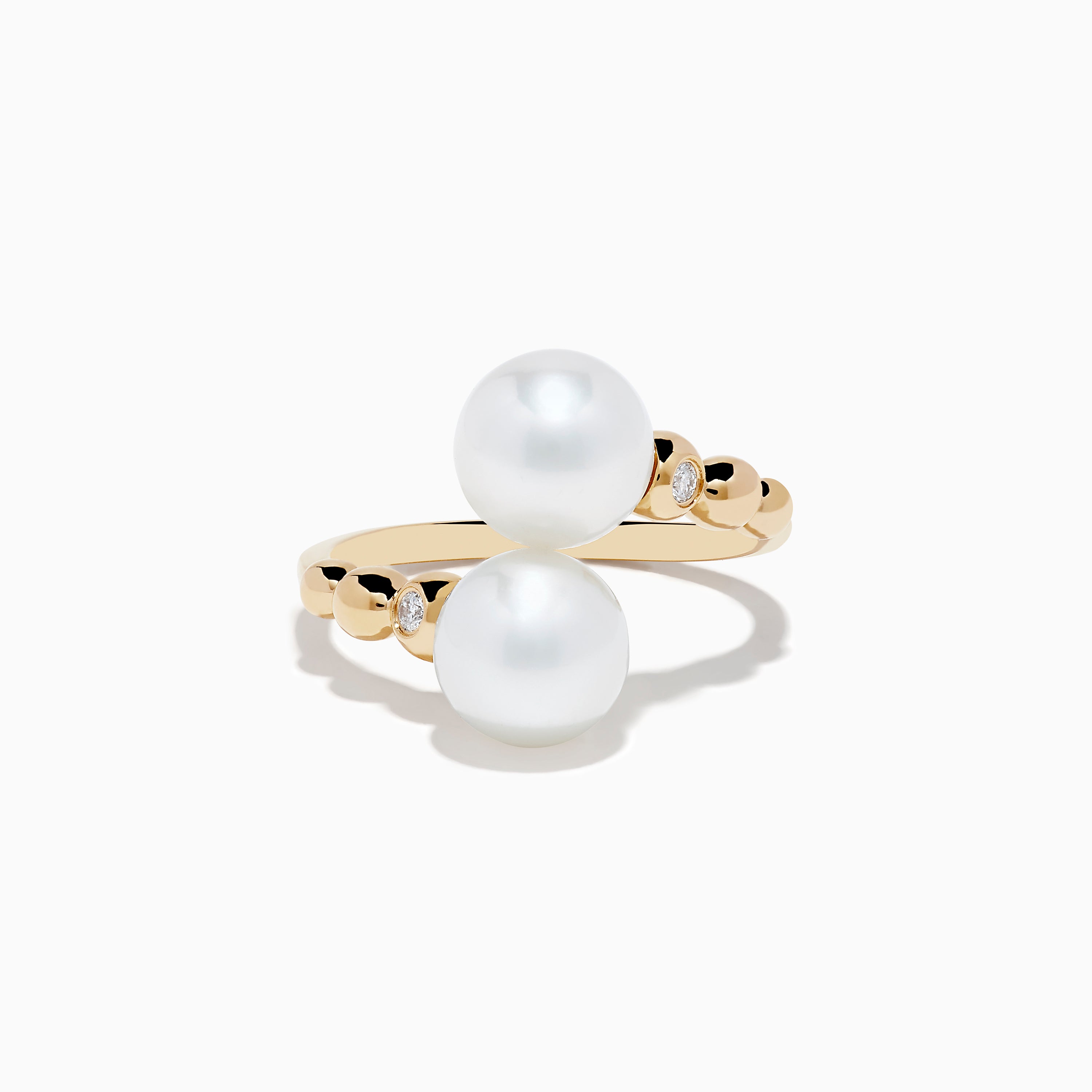14K Yellow Gold Fresh Water Pearl and Diamond Bypass Ring – effyjewelry.com