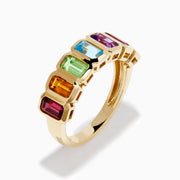 14K Yellow Gold Multi Gemstone Multi-Stone Bezel-Set Ring