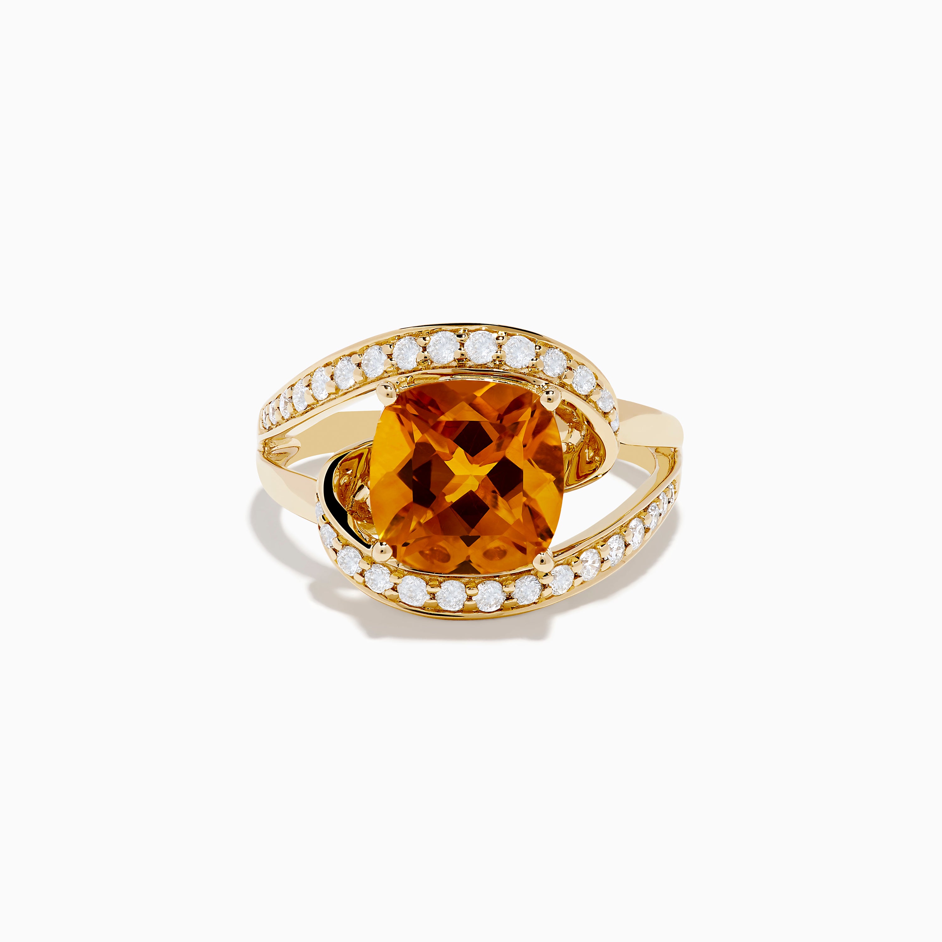 Sunset 14K Yellow Gold Citrine Diamond Ring – effyjewelry.com