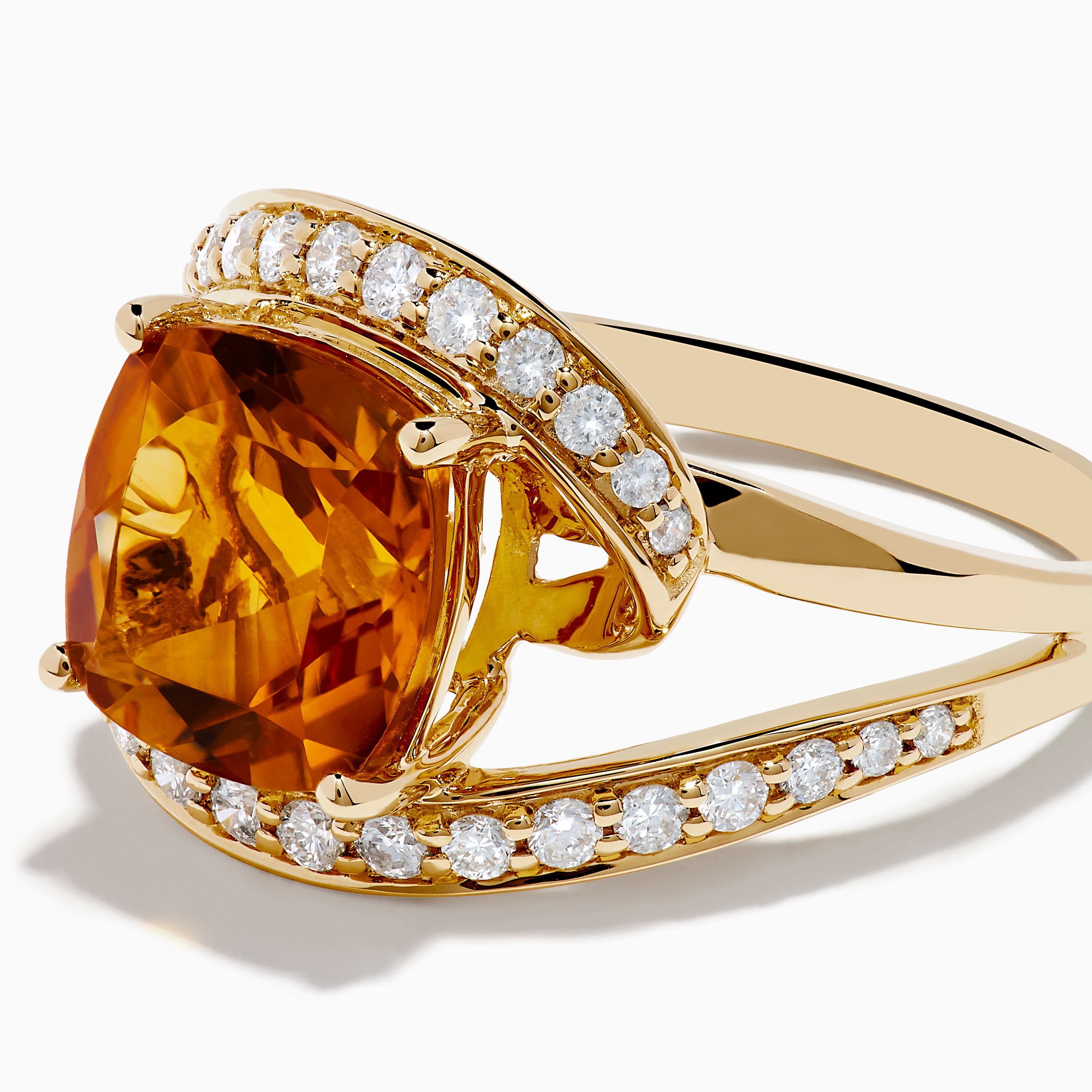 Sunset 14K Yellow Gold Citrine Diamond Ring – effyjewelry.com