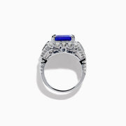 Effy Hematian 18K White Gold Emerald-Cut Tanzanite and Diamond Halo Ring