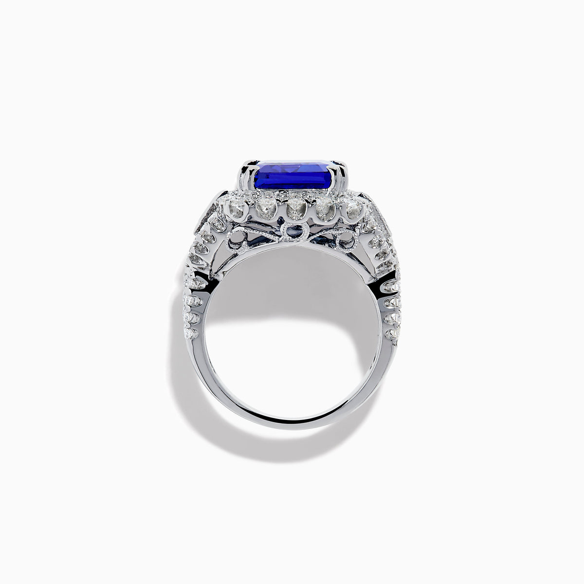Effy Hematian 18K White Gold Emerald-Cut Tanzanite and Diamond Halo Ring