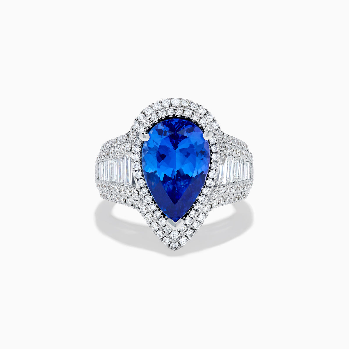 Effy Hematian 18K White Gold Pear Tanzanite and Diamond Halo Ring