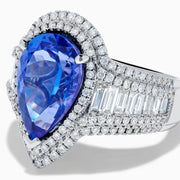 Effy Hematian 18K White Gold Pear Tanzanite and Diamond Halo Ring