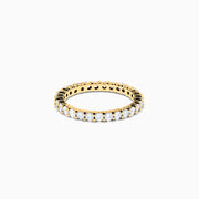 The 14K Yellow Gold Prong Set Diamond Eternity Band, 1.00 TCW, is shown against a plain white background.