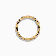 The 14K Yellow Gold Prong Set Diamond Eternity Band, 1.00 TCW, is shown against a plain white background.
