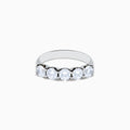 The 14K White Gold 5-Stone U-Prong Diamond Band, 1.50 TCW features five round diamonds in a U-prong setting, showcased against a plain white background.