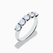 The 14K White Gold 5-Stone U-Prong Diamond Band, 1.50 TCW features five round diamonds in a U-prong setting, showcased against a plain white background.