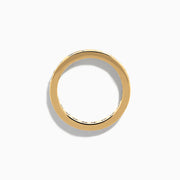 The 14K Yellow Gold Channel Set Diamond Eternity Band, 2.00 TCW, features round white diamonds encircling the band and is beautifully showcased against a plain white background.