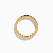 The 14K Yellow Gold Channel Set Diamond Eternity Band, 3.00 TCW, features round diamonds encircling the band and is displayed on a white background.