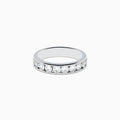 The 14K White Gold 10-Stone Channel Set Diamond Band, 1.00 TCW, features a row of sparkling round diamonds set along the top half and is displayed on a plain white background.