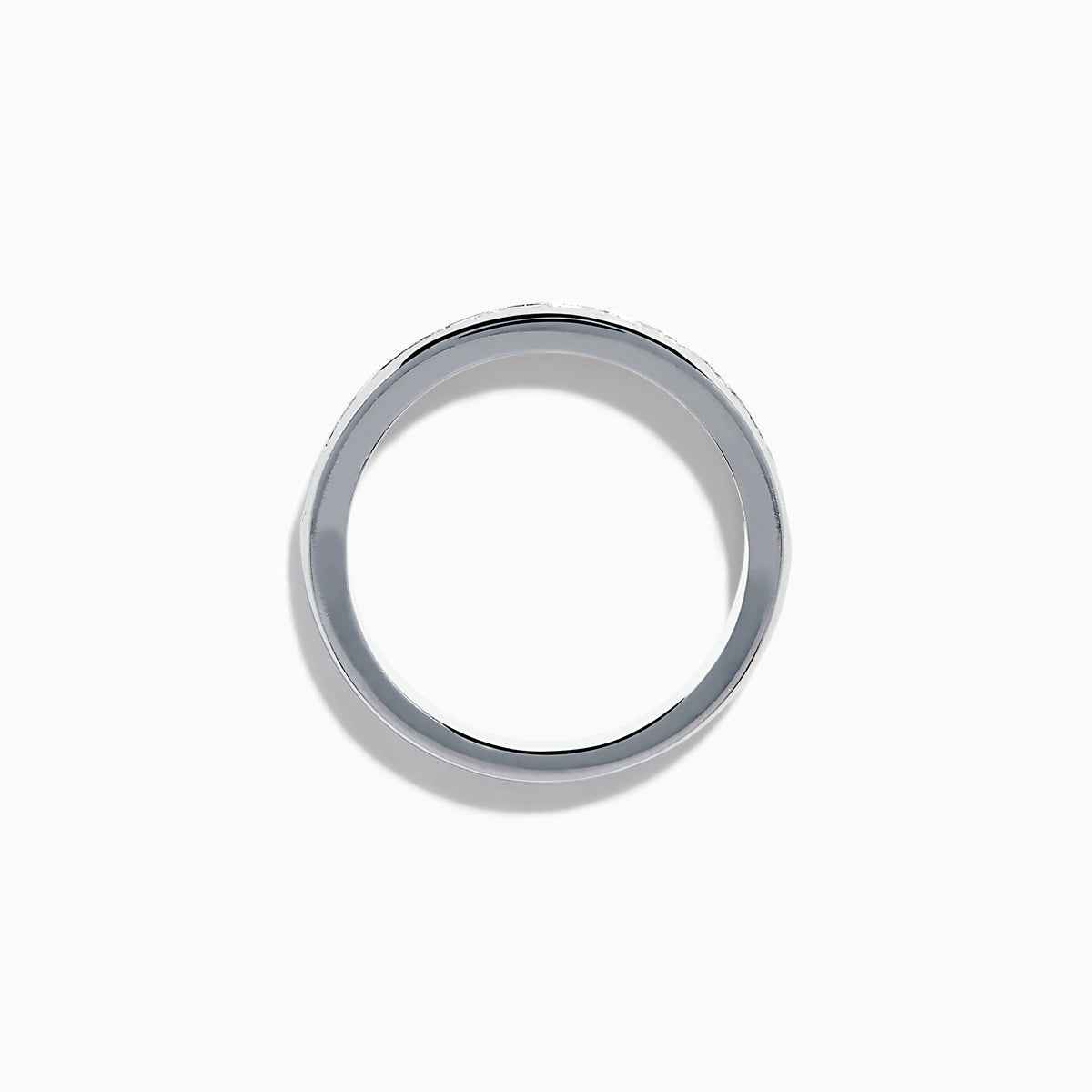The 14K White Gold 10-Stone Channel Set Diamond Band, 0.50 TCW features a row of sparkling round diamonds set in white gold, shown against a plain white background.