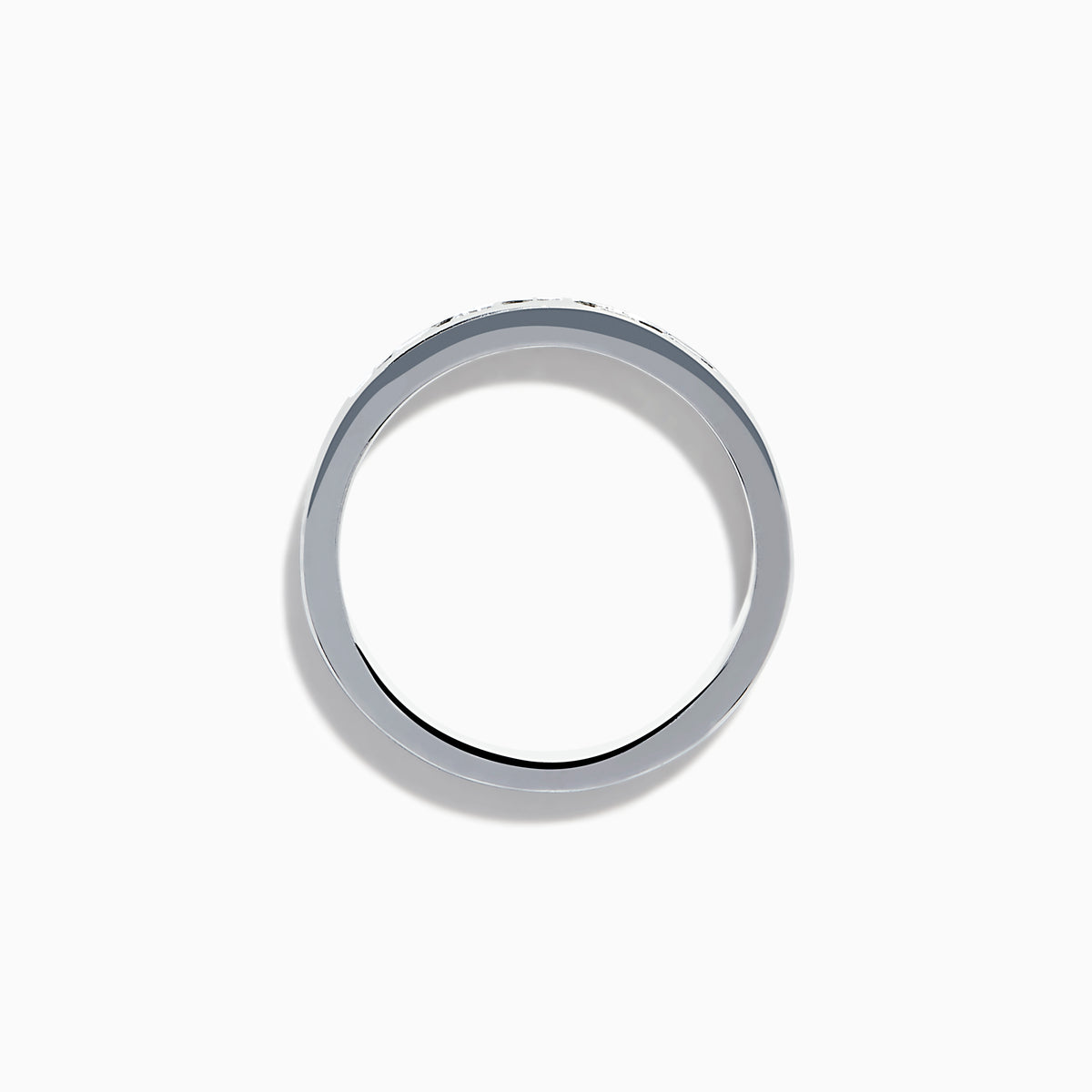 The 14K White Gold 10-Stone Channel Set Diamond Band, 0.75 TCW, features a row of round diamonds in a classic channel setting and is displayed on a plain white background.