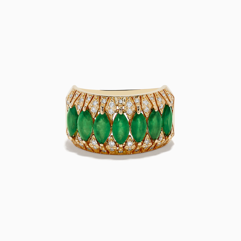 Effy Brasillica 14K Yellow Gold Emerald and Diamond Ring