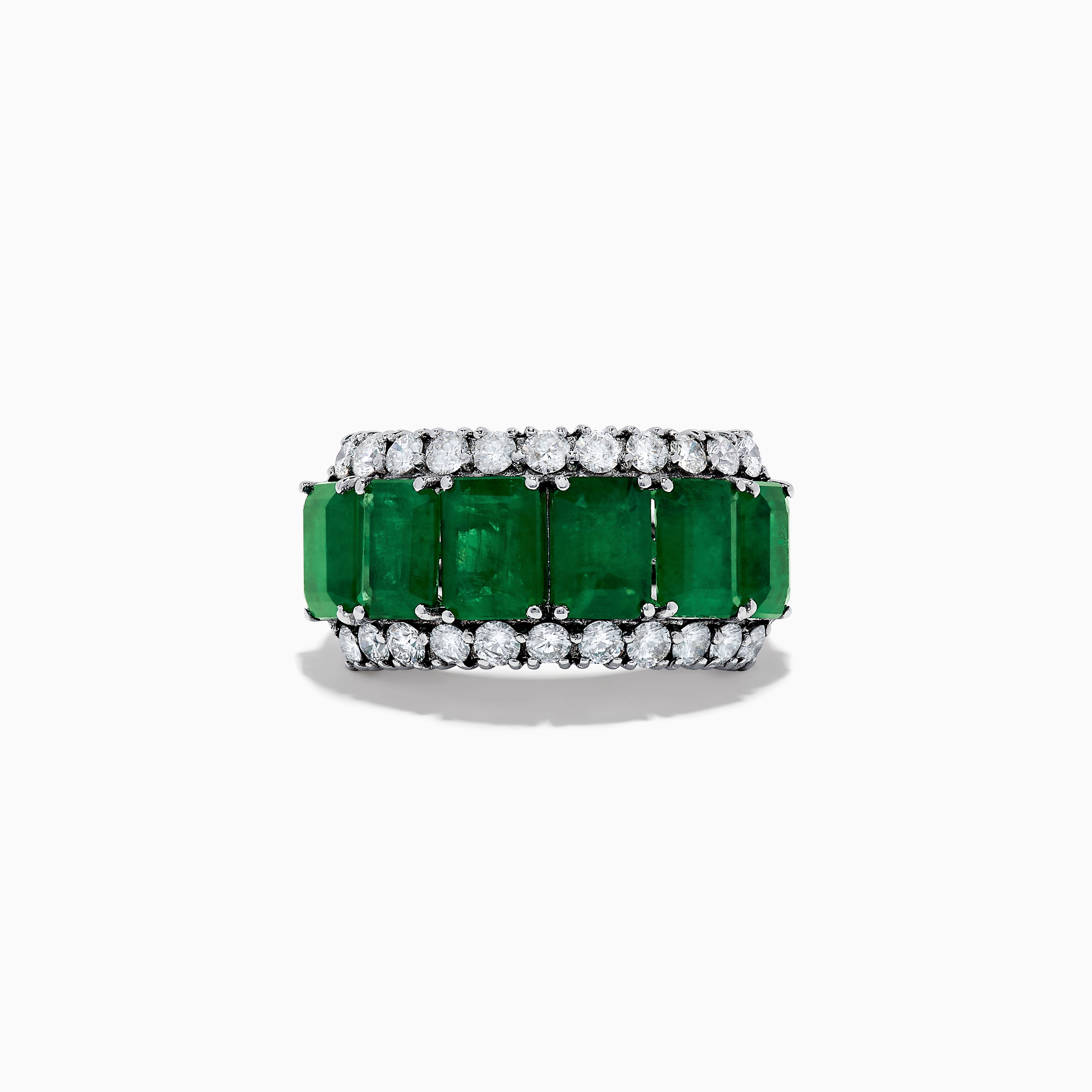 Effy Brasilica 14K White Gold Emerald and Diamond Ring