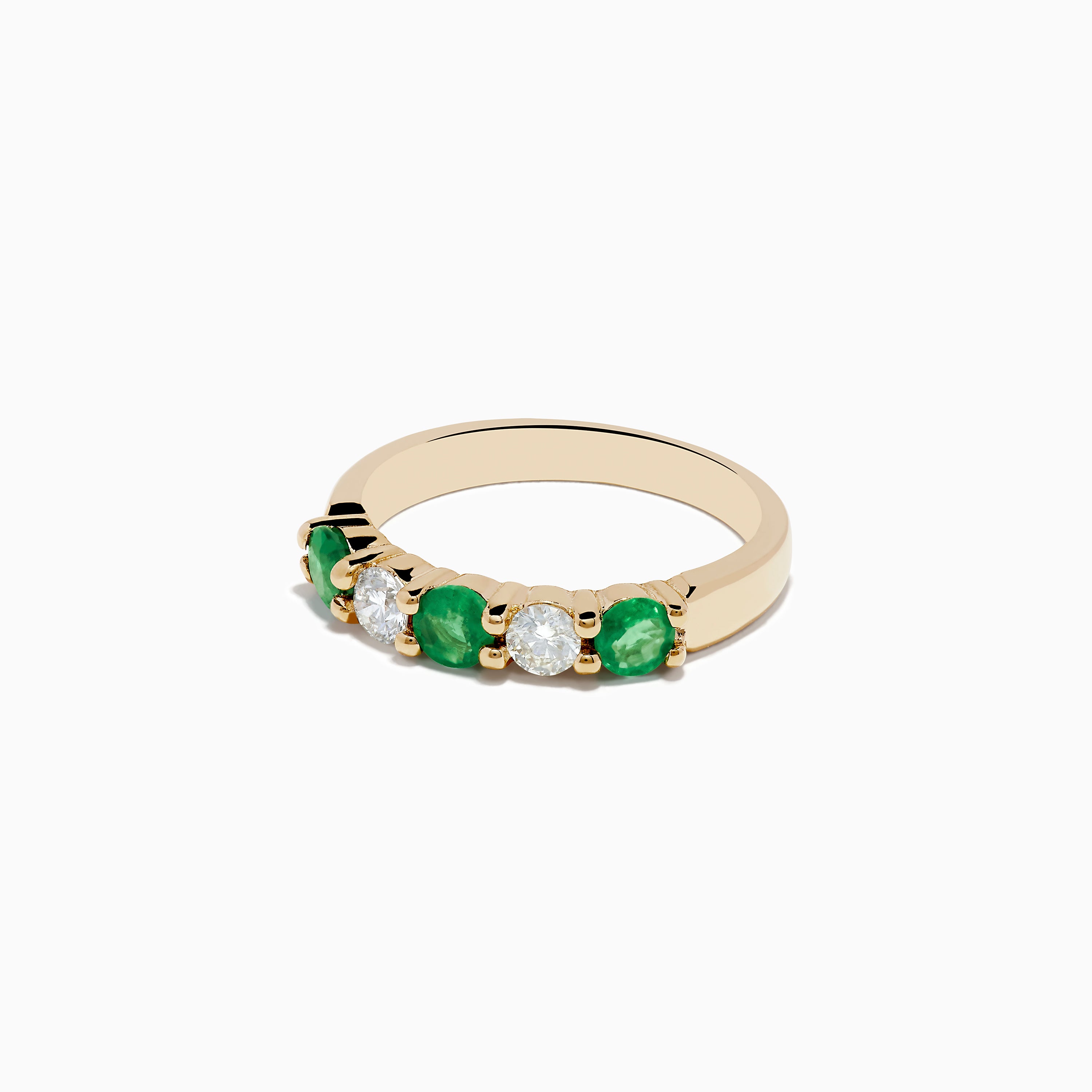 Brasilica 14K Yellow Gold Emerald and Diamond Band Ring – effyjewelry.com