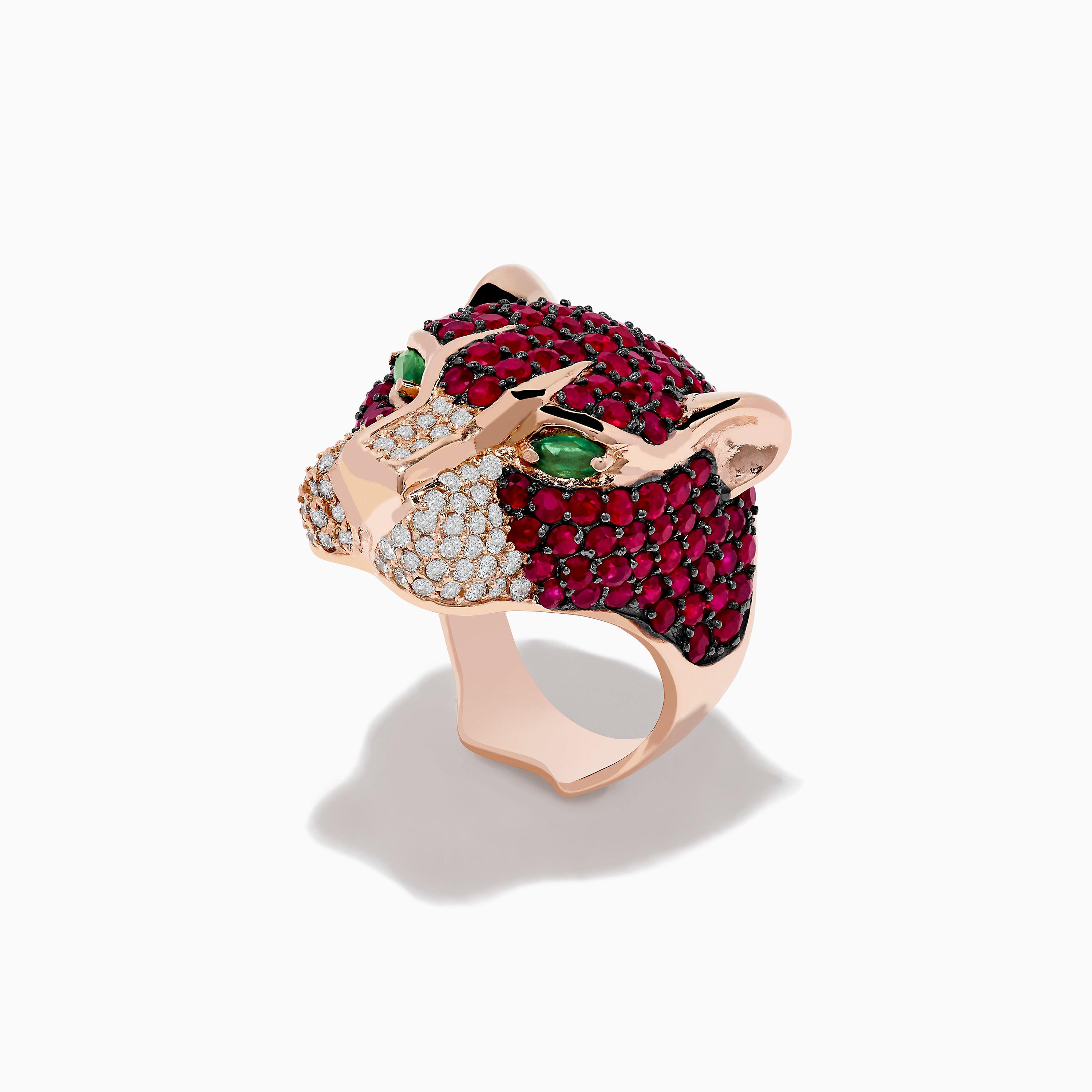 Signature 14K Rose Gold Ruby, Emerald, and Diamond Ring – effyjewelry.com