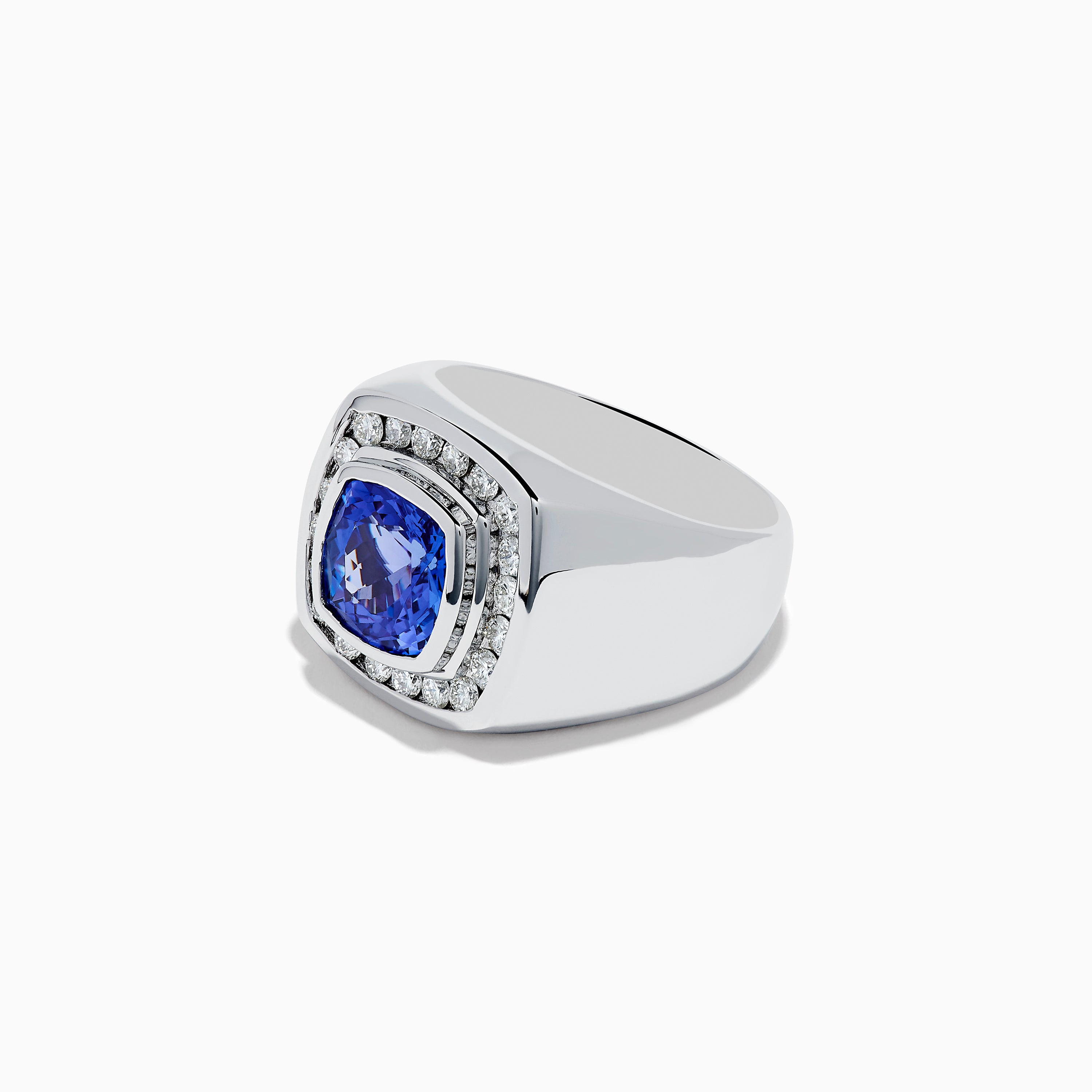Effy Men's 14K White Gold Tanzanite and Diamond Ring