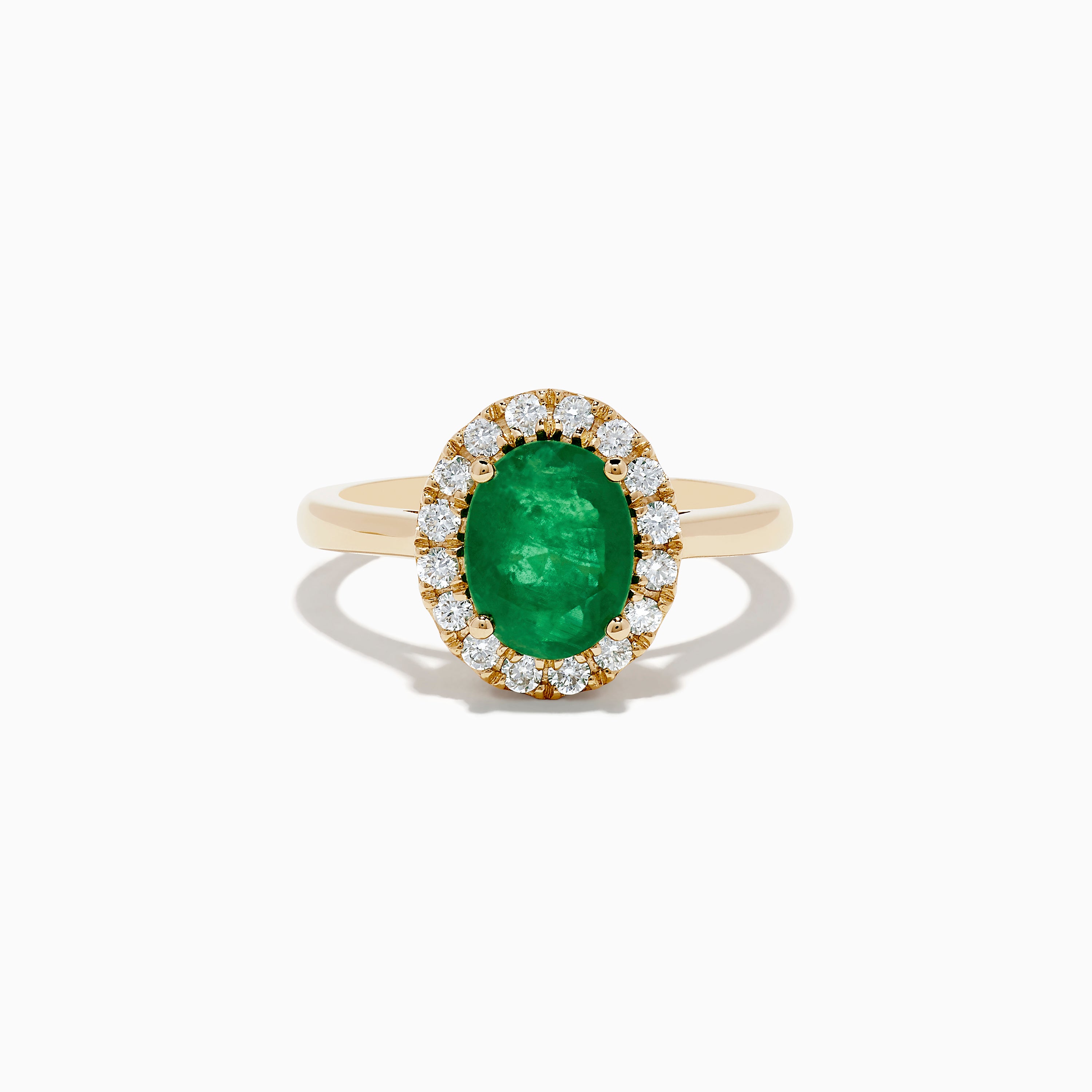 Effy 14K Yellow Gold Emerald and Diamond Ring
