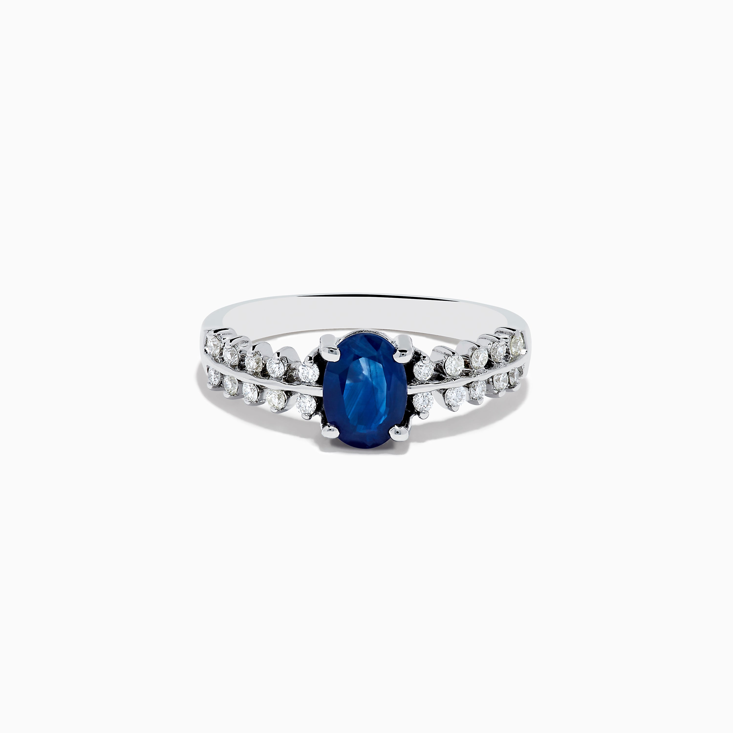 14K White Gold Blue sapphire and Diamond Ring – effyjewelry.com
