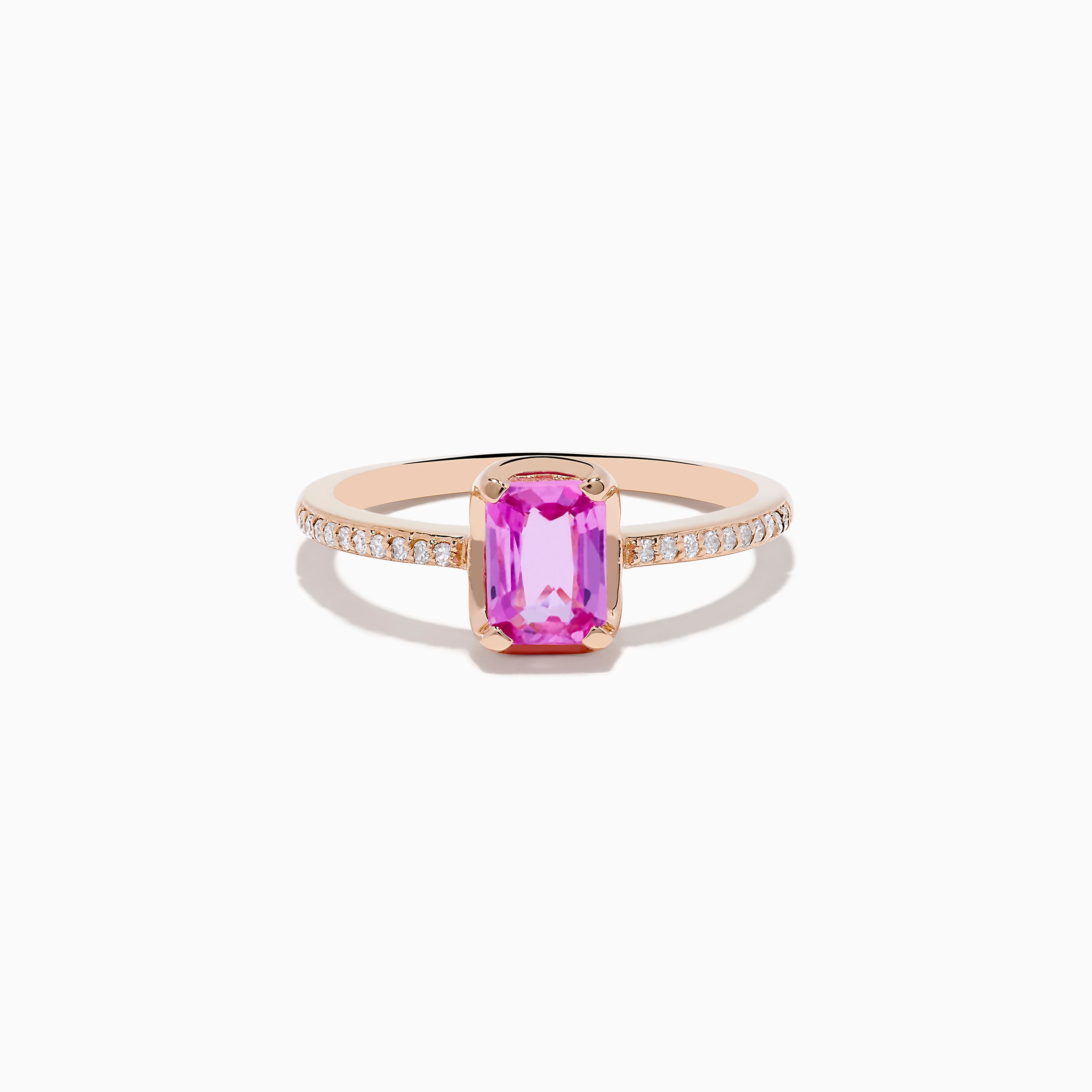 Orecchini Pendenti A Goccia In Oro Rosa Placcato 14K Con Alone Di Zaffiri Rosa E Diamanti - DR3213-2561-14KR