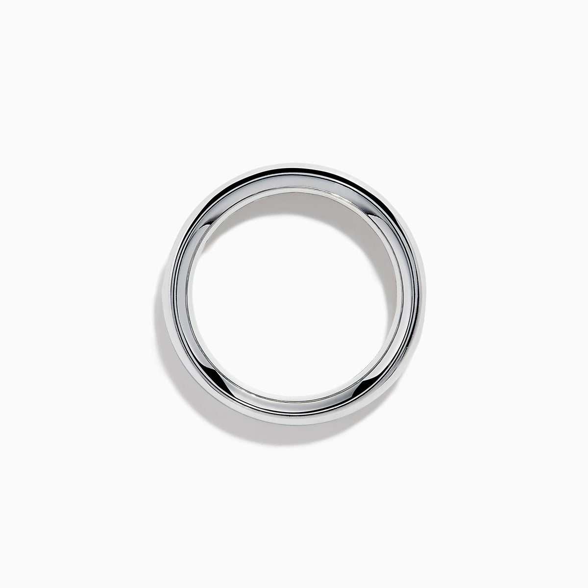 The Lab Grown Blue Diamond Channel Set Band in 14K White Gold features a row of round blue diamonds encircling the band, shown elegantly on a plain white background.