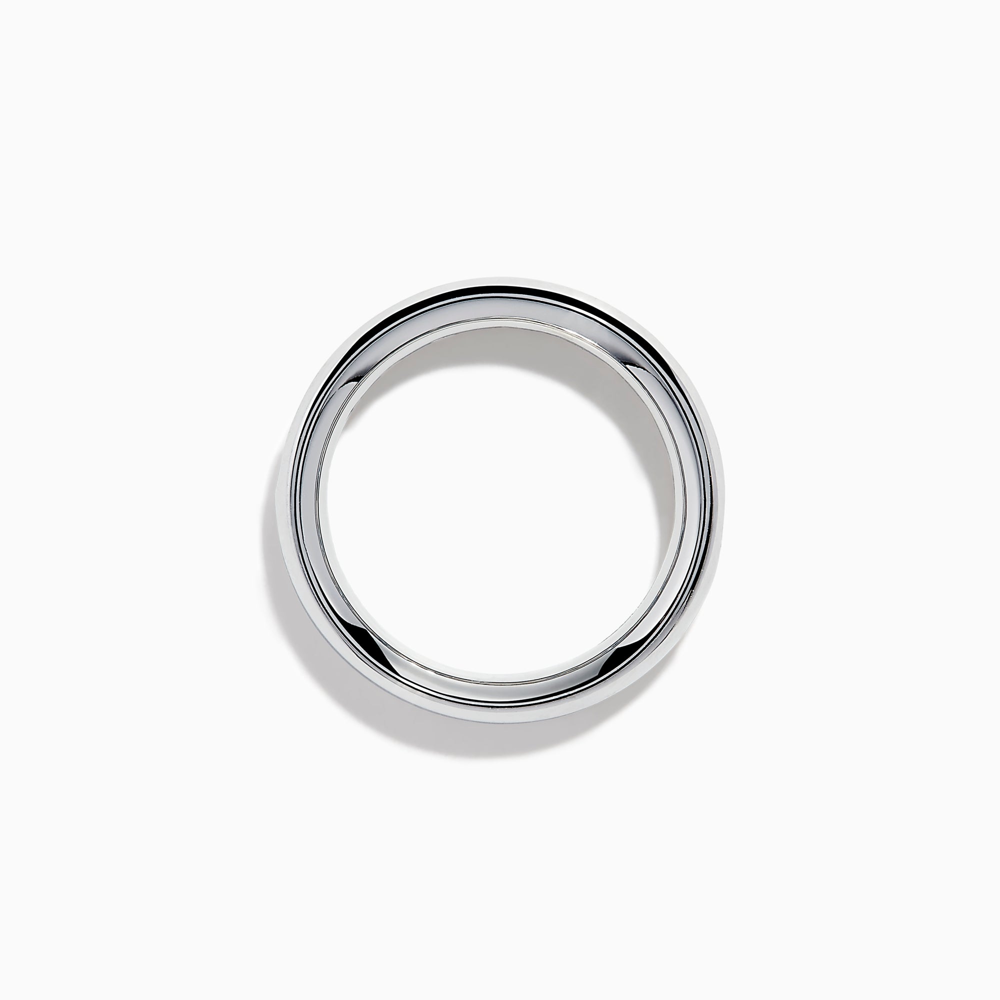 The Lab Grown Blue Diamond Channel Set Band in 14K White Gold features a row of round blue diamonds encircling the band, shown elegantly on a plain white background.