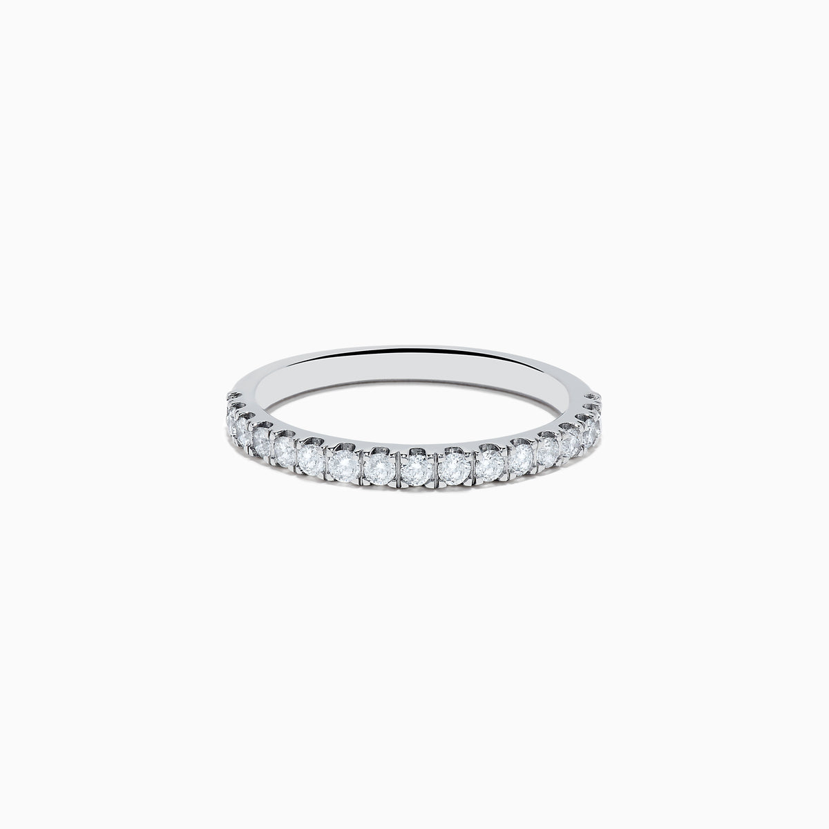 The 14K White Gold Lab Grown Diamond Ring and Band Set features a large round lab grown diamond, surrounded by smaller diamonds on a split shank band encrusted with more diamonds, all shown against a white background.