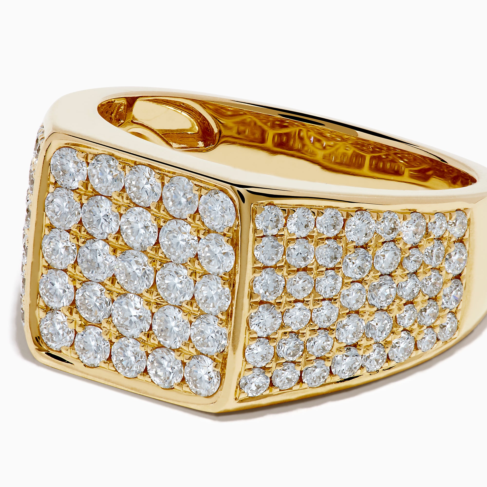 Lab Grown Diamond Pave Men's Signet Pinky Ring in 14K Yellow Gold
