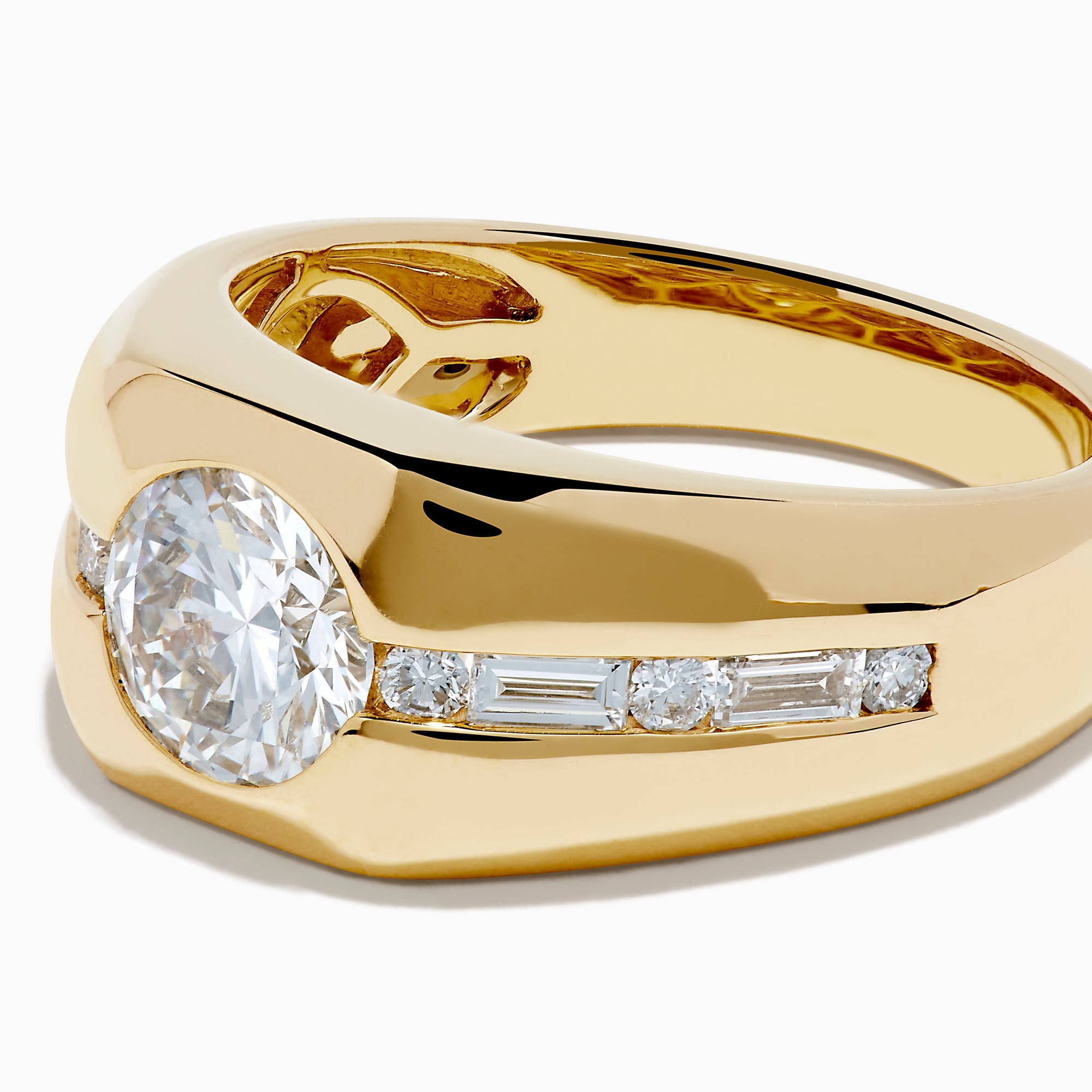 Lab Grown Diamond Channel-Set Men's Pinky Ring in 14K Yellow Gold