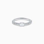 Lab Grown Diamond Emerald-Cut East-West Ring in 14K White Gold