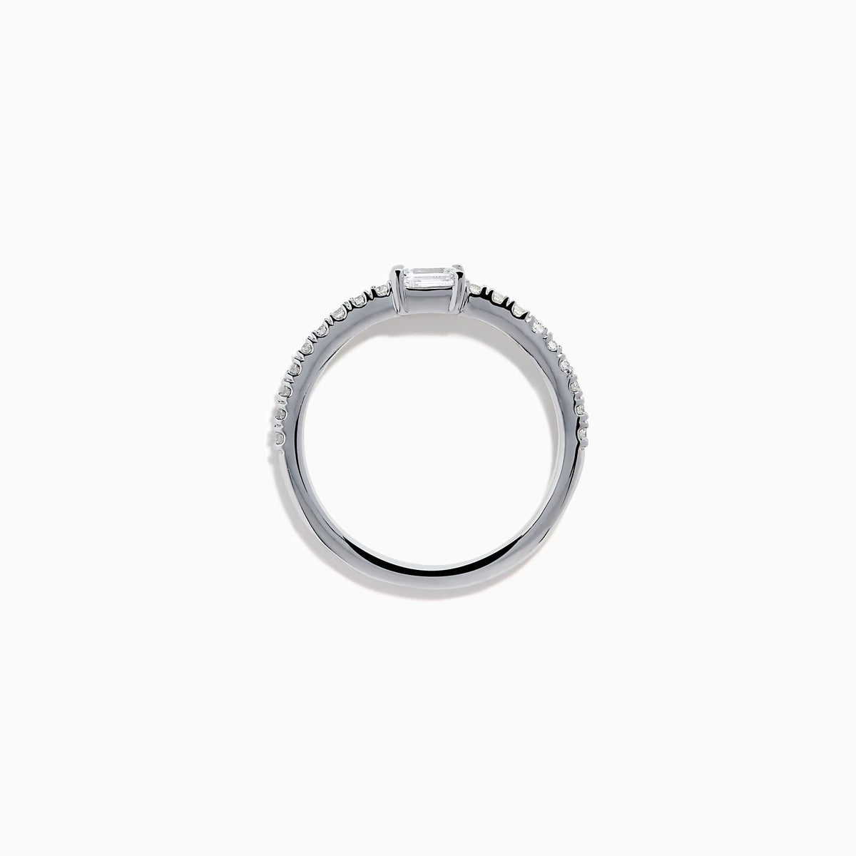 Lab Grown Diamond Emerald-Cut East-West Ring in 14K White Gold