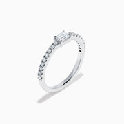 Lab Grown Diamond Emerald-Cut East-West Ring in 14K White Gold