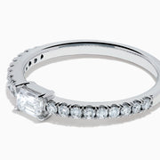 Lab Grown Diamond Emerald-Cut East-West Ring in 14K White Gold