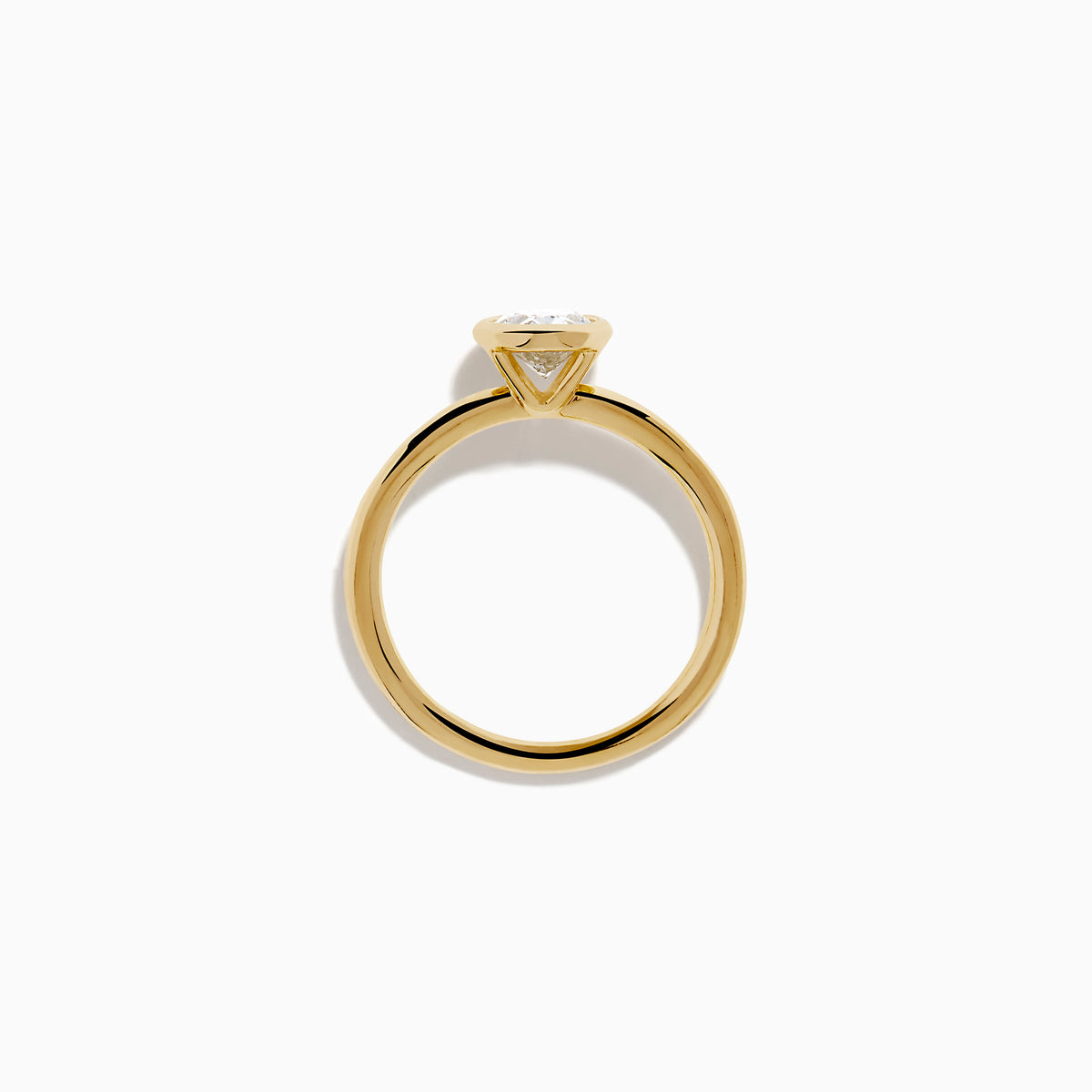 Lab Grown Diamond Oval Bezel-Set Solitaire Ring in 14K Yellow Gold