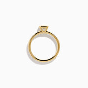 Lab Grown Diamond Emerald-Cut Bezel-Set Solitaire Ring in 14K Yellow Gold