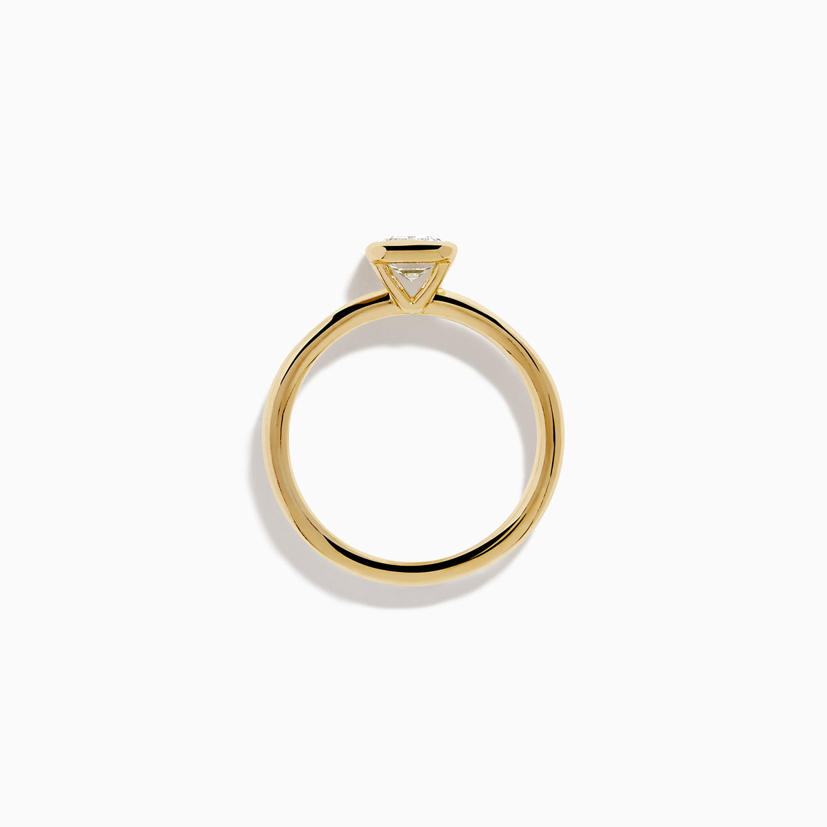 Lab Grown Diamond Emerald-Cut Bezel-Set Solitaire Ring in 14K Yellow Gold
