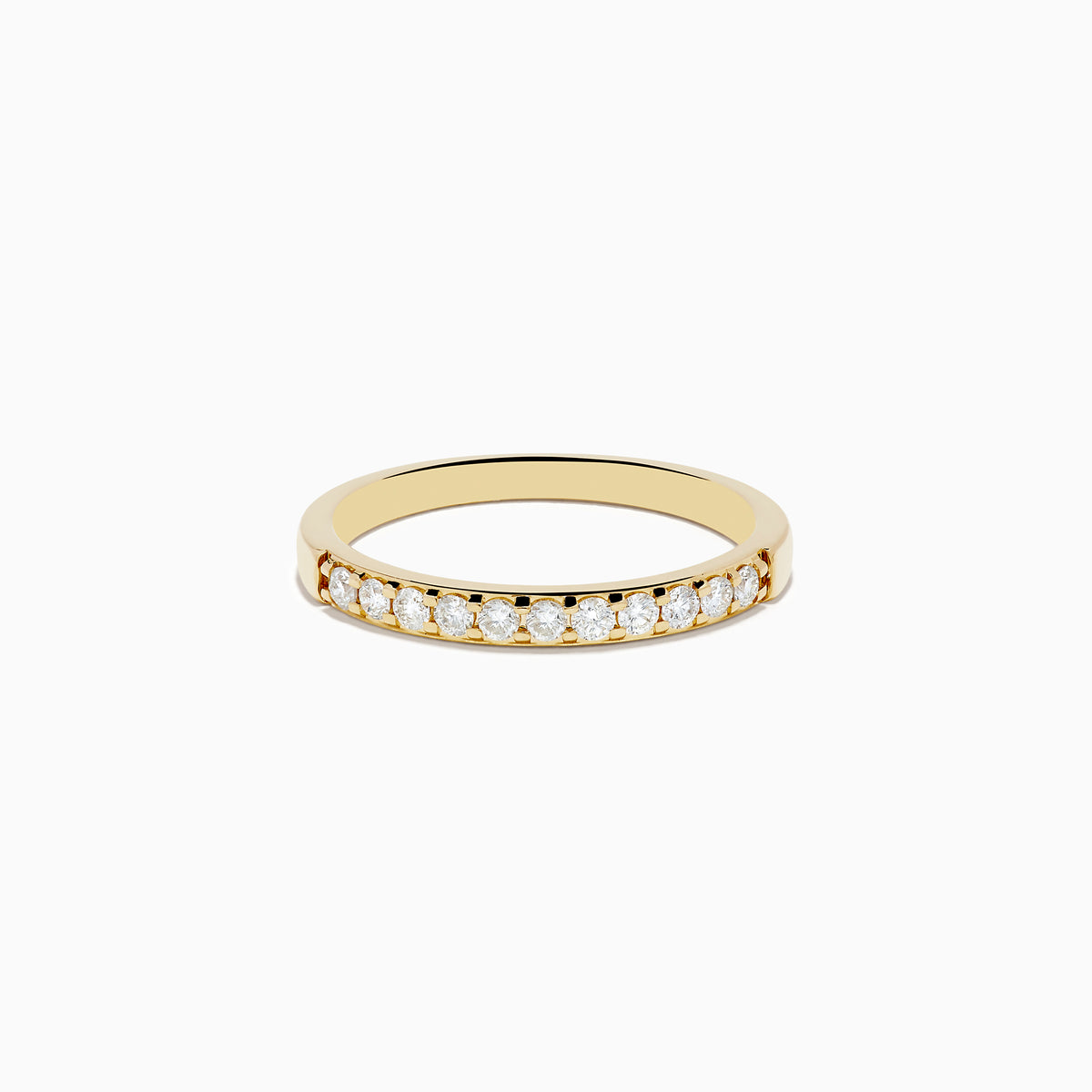 The DOro 14K Yellow Gold Diamond Band 0.24 TCW showcases a row of small, round white diamonds set into the gold band, displayed on a plain white background.