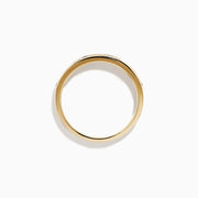 The Caviar 14K Yellow Gold Black and White Diamond Band Ring features alternating black and white diamonds in a channel setting, shown against a plain white background.