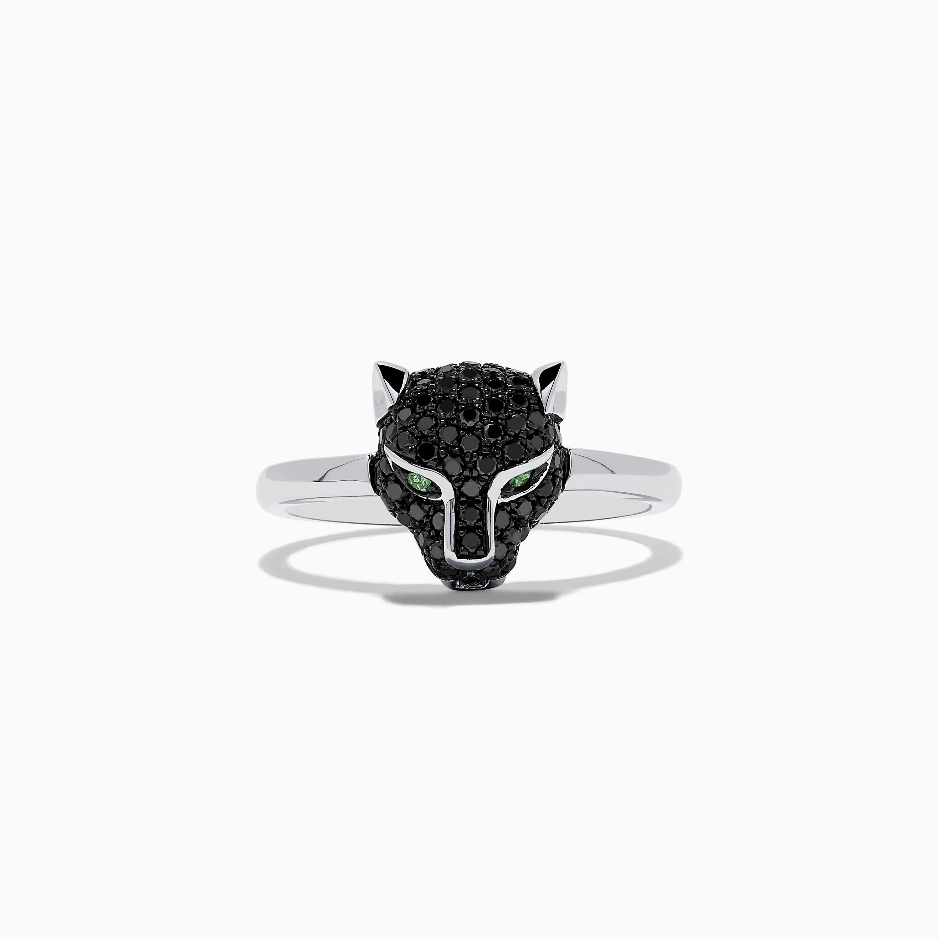 Effy Signature 14K White Gold Emerald and White Diamond Panther Ring