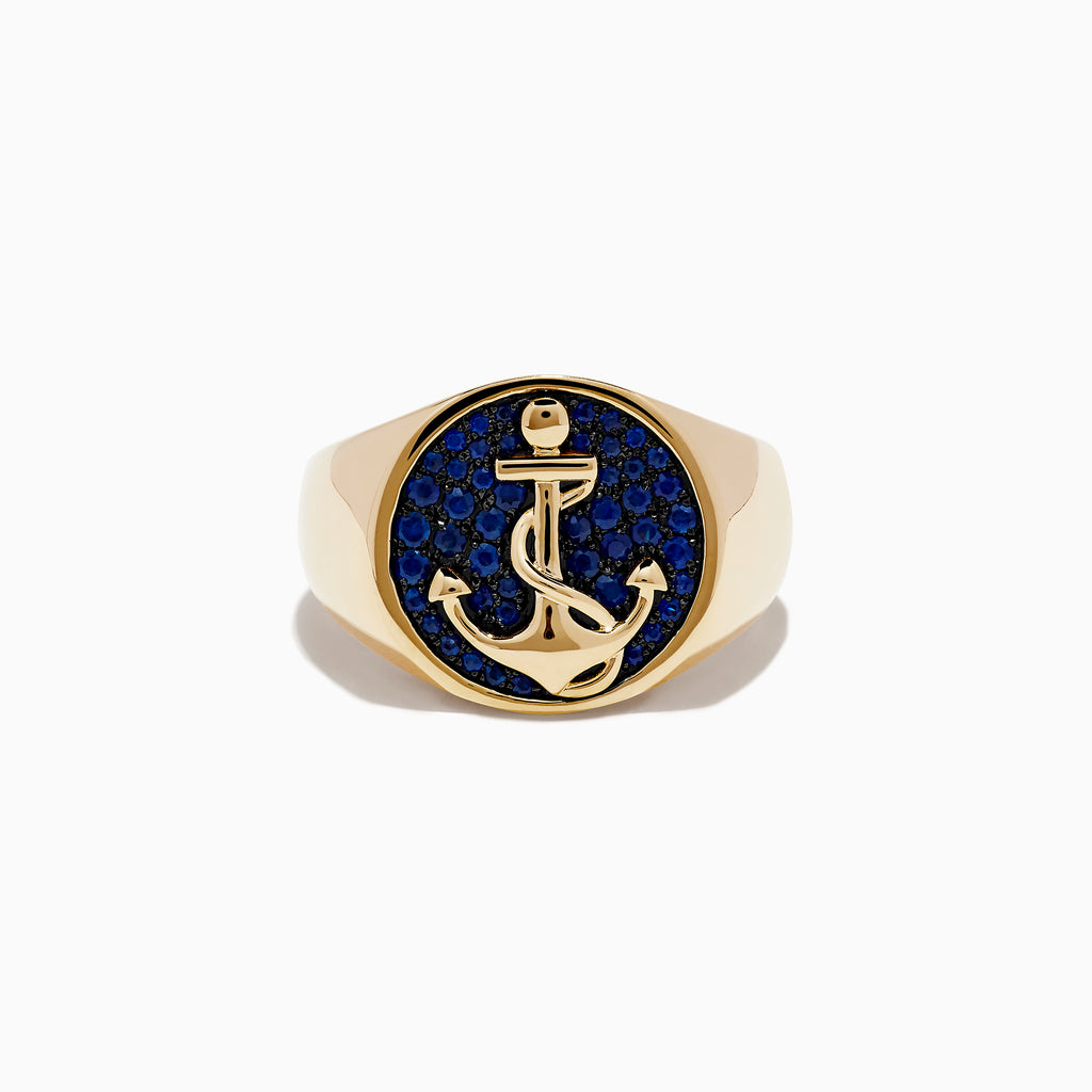 Effy Men's Limited Edition 14K Yellow Gold Blue Sapphire Ring