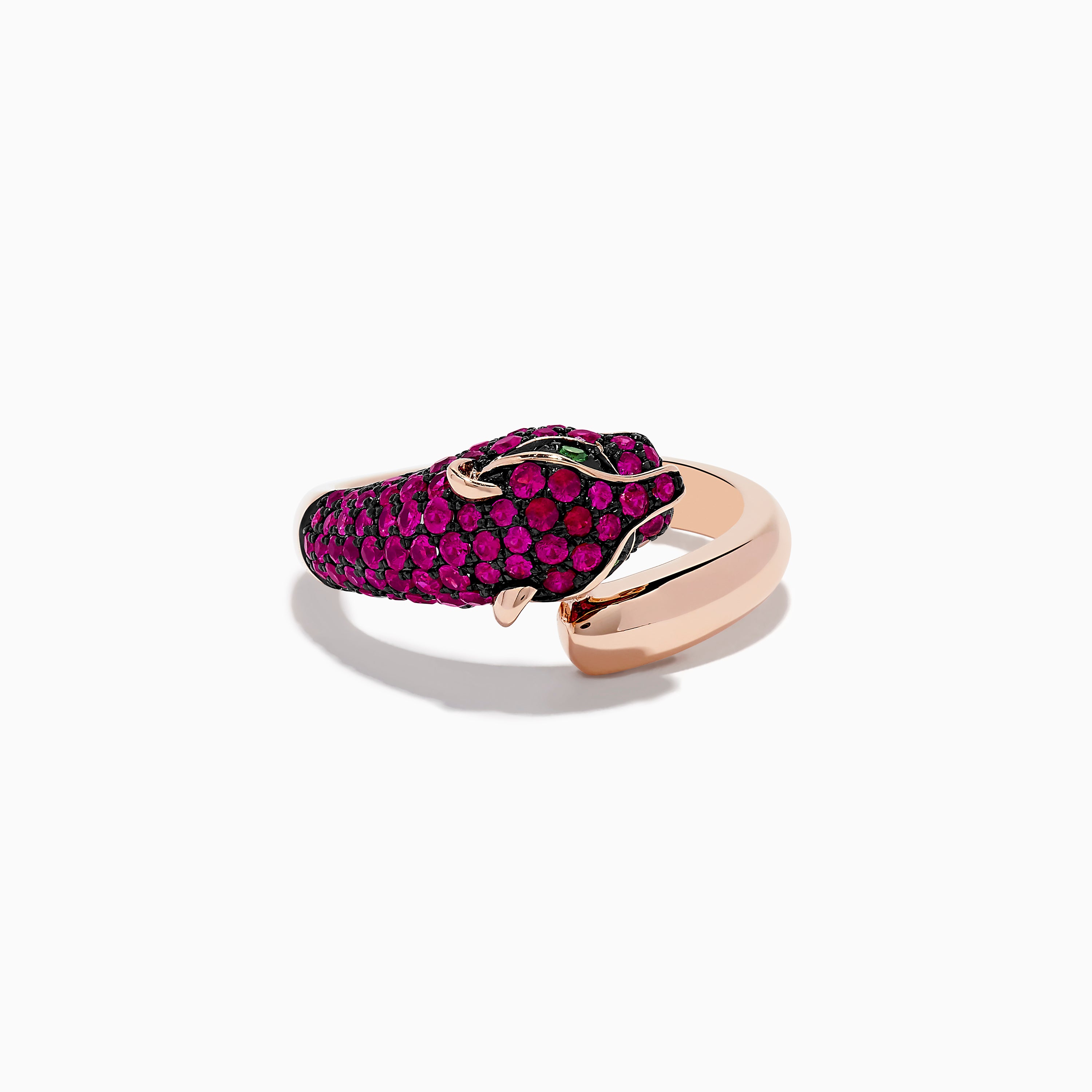 Effy Signature 14K Rose Gold Ruby and Tsavorite Panther Ring