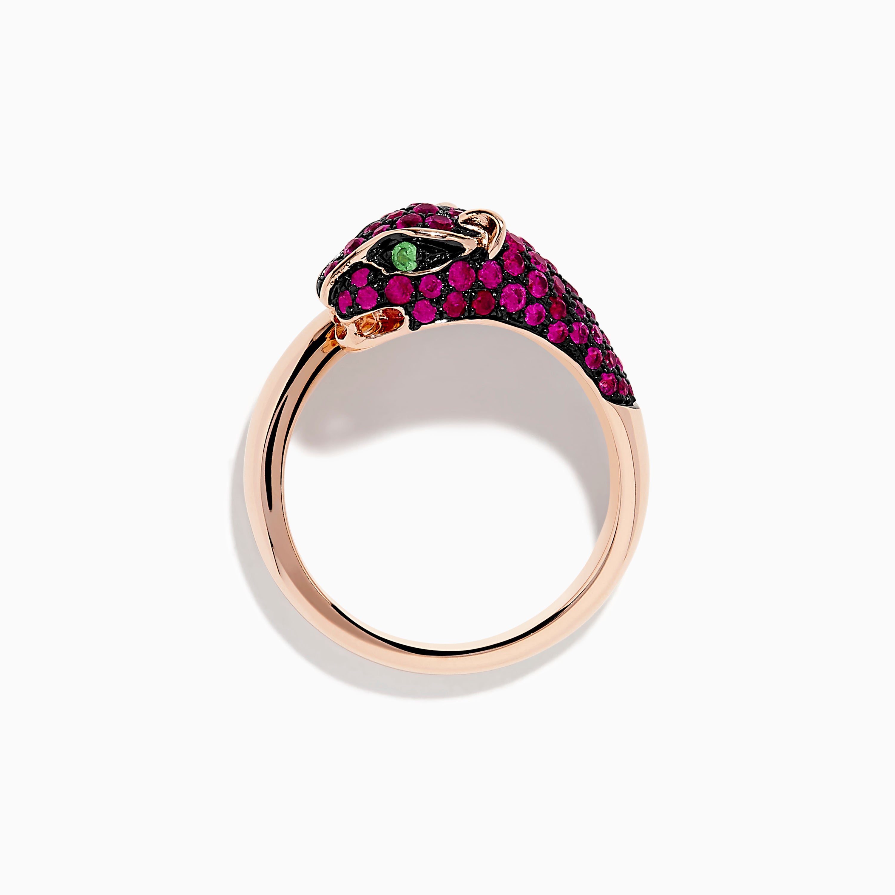 Effy Signature 14K Rose Gold Ruby and Tsavorite Panther Ring