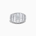 The Classique 14K White Gold Diamond Ring features rows of rectangular and round diamonds in a dome-shaped, grid-like pattern, displayed against a plain white background.
