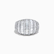 The Classique 14K White Gold Diamond Ring features rows of rectangular and round diamonds in a dome-shaped, grid-like pattern, displayed against a plain white background.