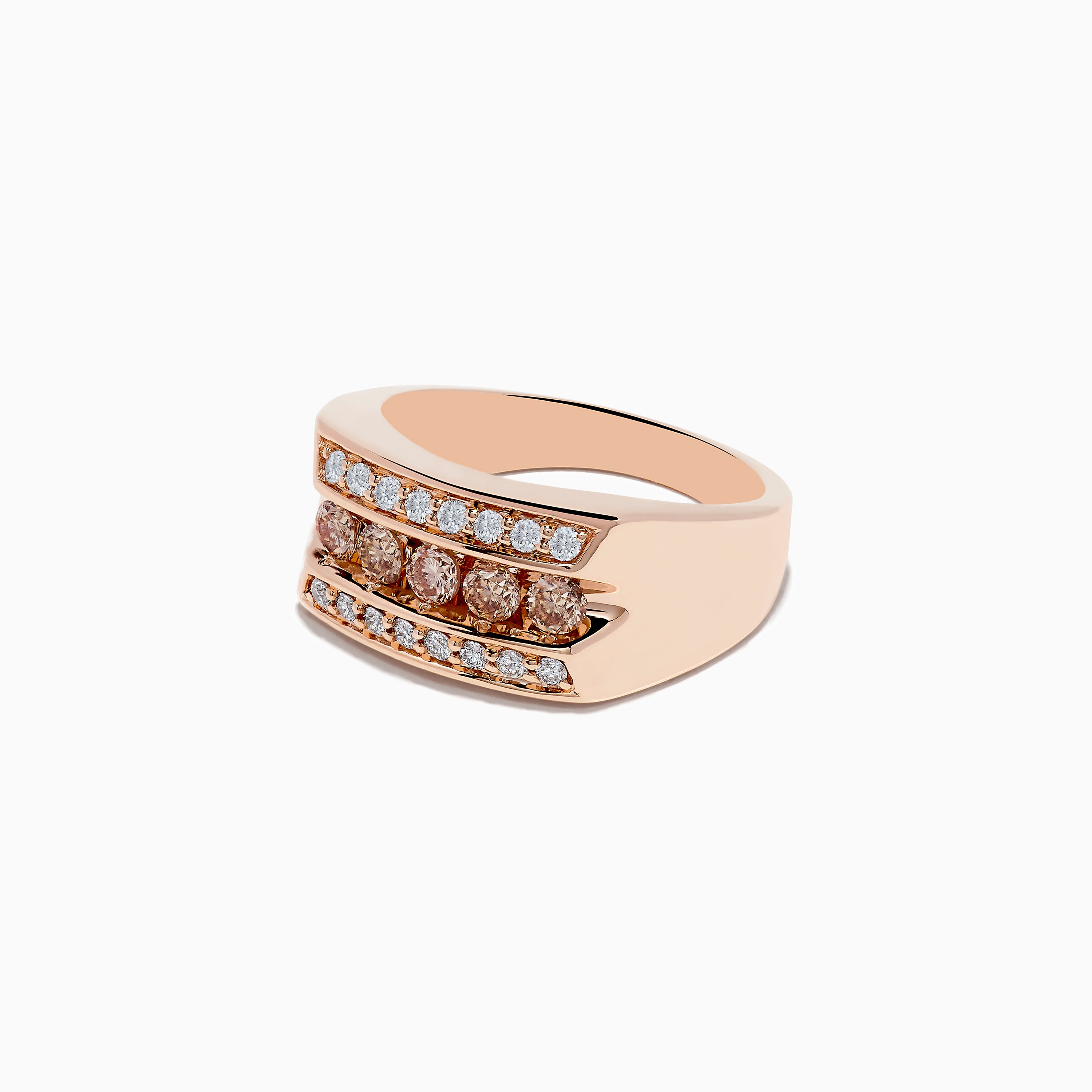 Effy Men's 14K Rose Gold Espresso and White Diamond Ring