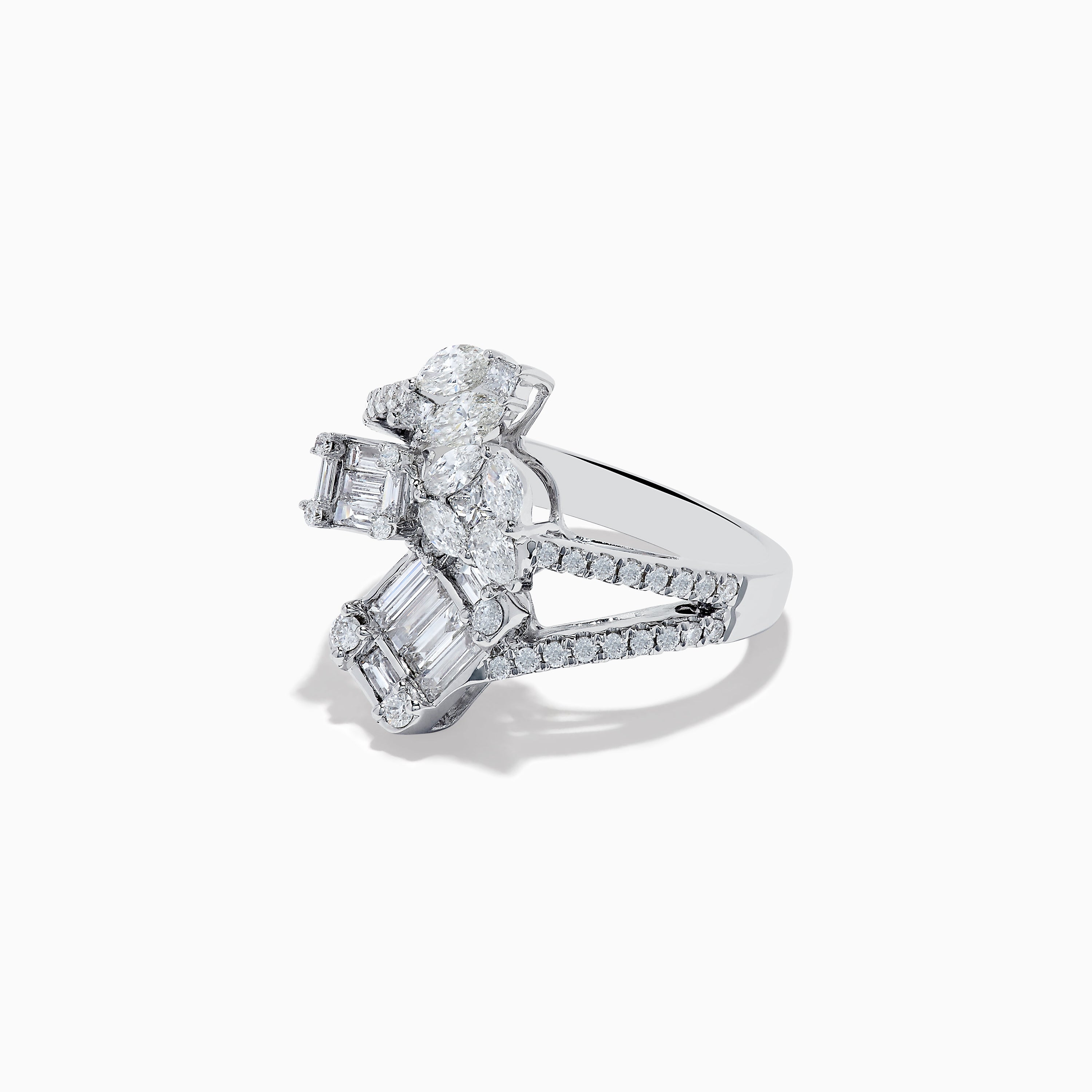Effy Classique 14K White Gold Diamond Crossover Ring